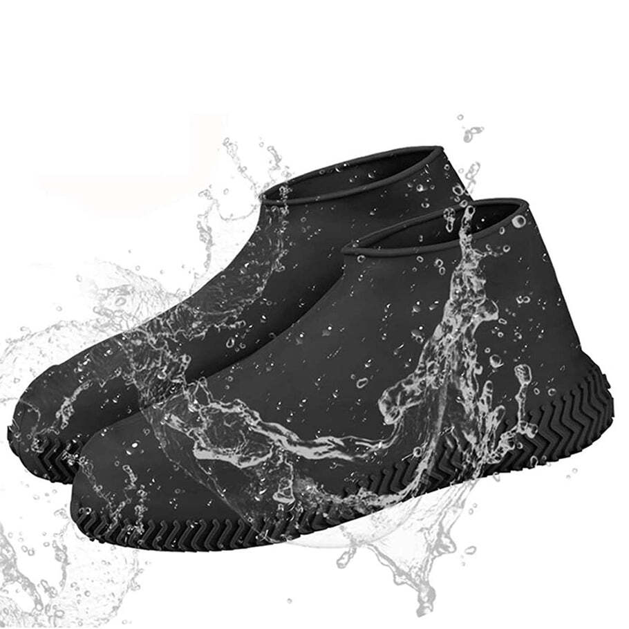 NON-SLIP SILICONE RAIN REUSABLE ANTI SKID WATERPROOF FORDABLE BOOT SHOE COVER (LARGE) (4866A)
