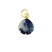 Moss Agate Gemstone Sea Shell Carved 925 Sterling Silver Gold Vermeil Pendant - Jewelry Type: Charms