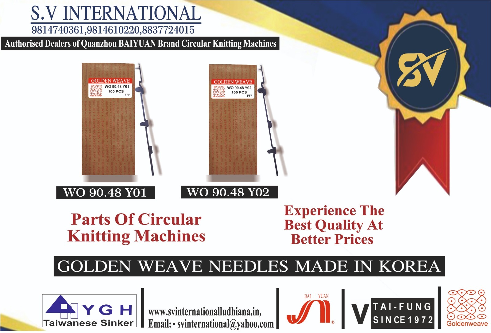 WO 90.48 Y01-2  -  Golden Weave Brand Needle Made in Korea