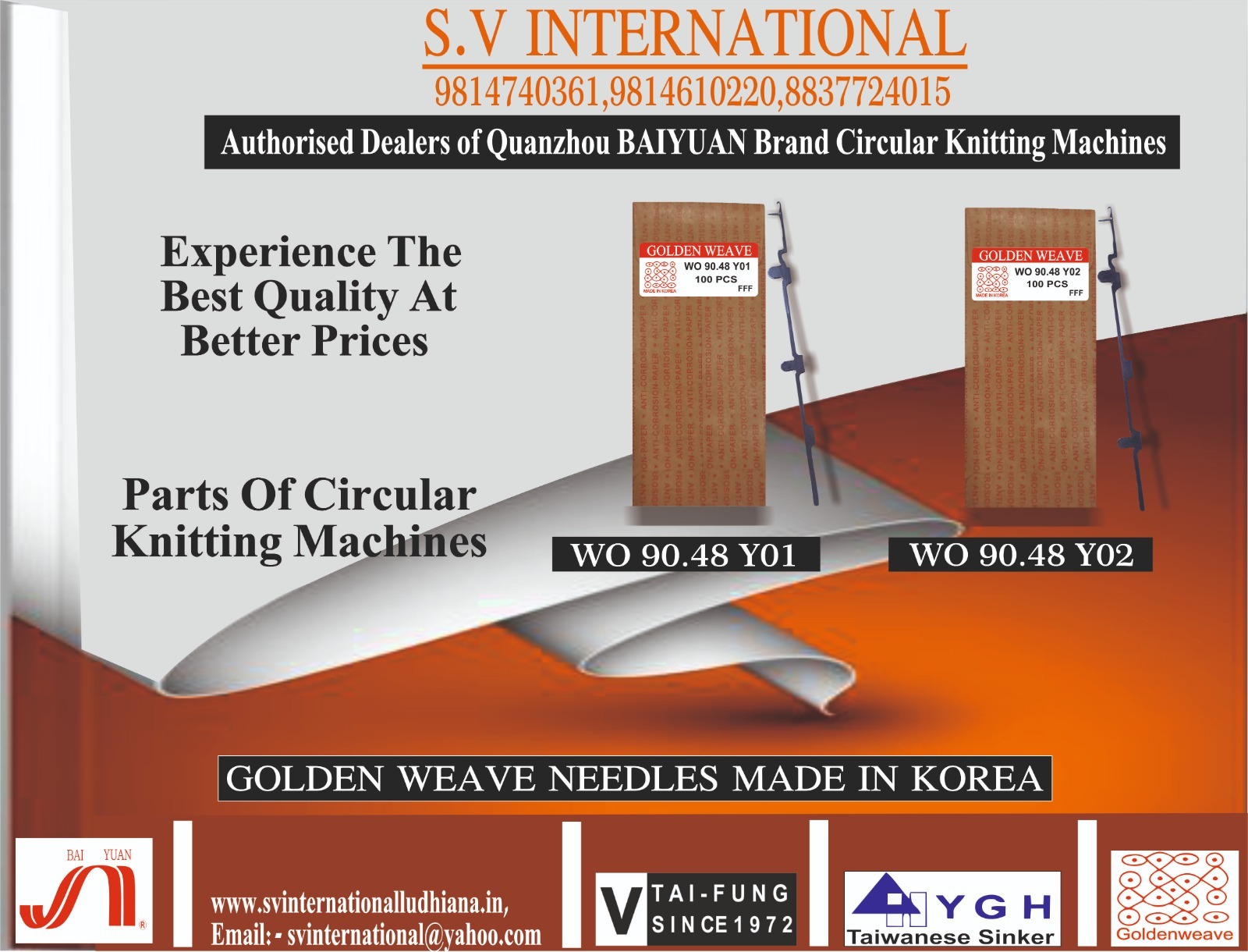 WO 90.48 Y01-2  -  Golden Weave Brand Needle Made in Korea