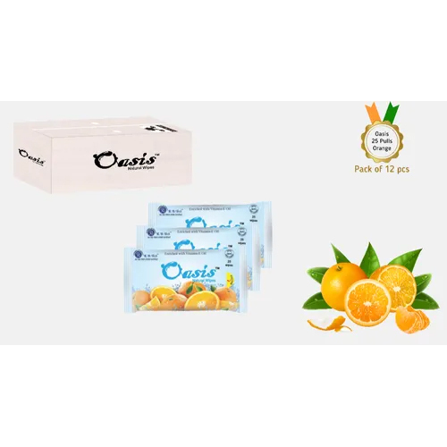 Oasis Natural Wipes 25 Pulls Packs - Non Woven Spun Lace, 150 x 200 mm | Antibacterial, Fragranced, Eco-friendly, Bio-degradable