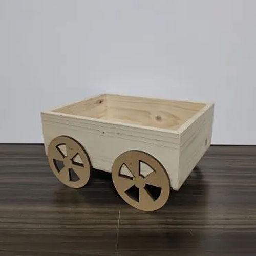 Matt Wooden Portable Wheel Cart