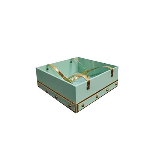 Green-Golden Leather Basket