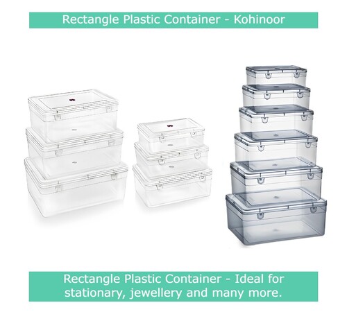 Rectangle Plastic Box With Lid Kohinoor