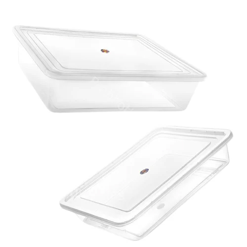 Stackable Plastic Containers - Transparent Plastic, Multipurpose Rectangular Box for Versatile Item Packaging