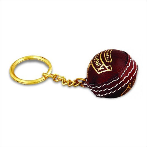 Brown Cricket Ball Shape Key Chain