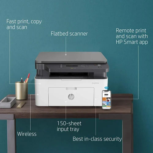 HP Laserjet 136w Compact Monochrome Multifunction Printer with Direct Wi-Fi