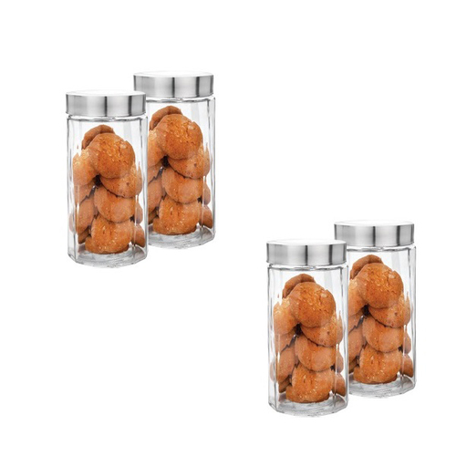 Glass Jar With Lid (KPM 1000) 2Pcs Set