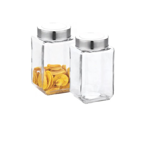 Glass Jar With Lid(KSM-1000)2Pcs Set