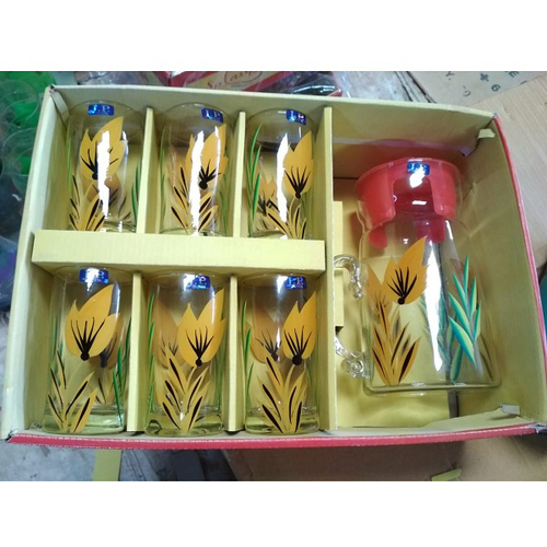 Printed Juice Glass With Jug Set