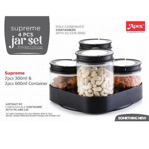 4Pcs Jar Set Container 2 Pcs Set 300ml And 600ml