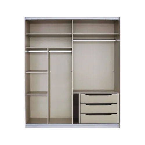 Brown Pvc Premium Sliding Wardrobe