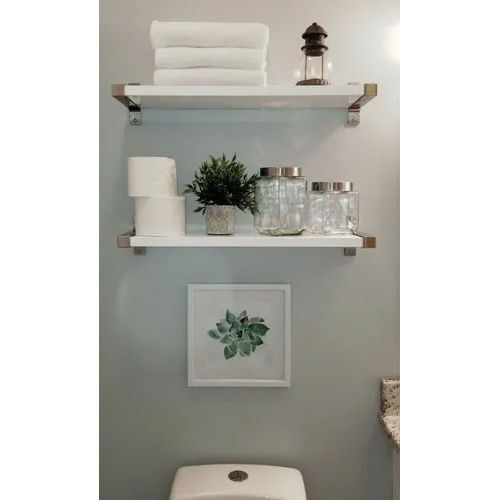 White Wall Mount Bathroom Shelf