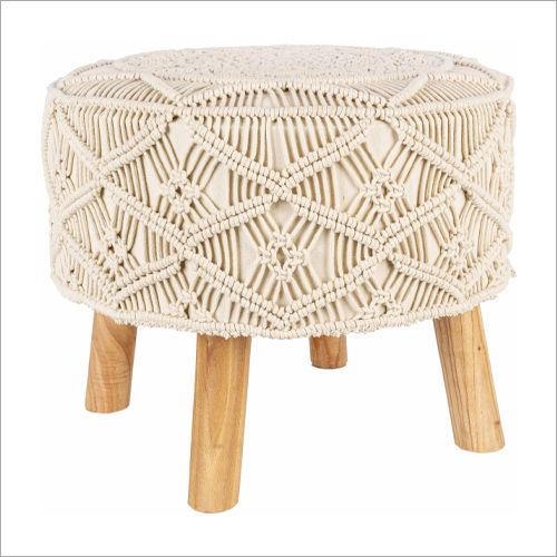 Handicraft Macrame Wooden Stool