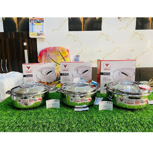S S Serving Hot Pot - Stainless Steel, Medium Size, Glossy Finish | Multiple Colors, Ideal for Hotel Restaurant and Home Kitchenware Food Serving