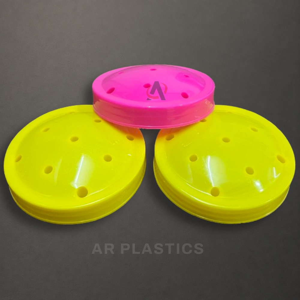 83 MM Lollipop Jar Cap - Plastic, 83 Millimeter, Red/Blue/Yellow Colors | Durable, Lightweight, User-Friendly, Customizable Crown Cap