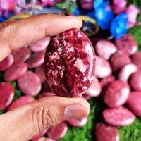 Thulite Palm Stone