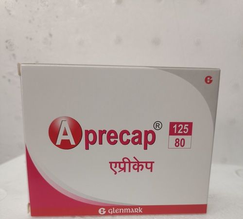  एप्रीकैप 125-80 मिलीग्राम सामग्री: एपेरपिटेंट (125 मिलीग्राम) +एप्रेपिटेंट (80 मिलीग्राम)