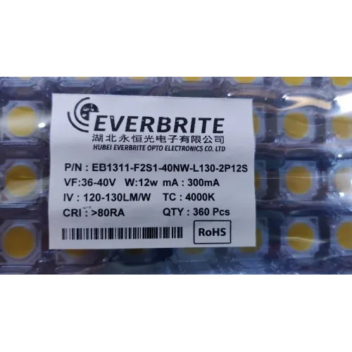 12w Cob Eb1311 Natural Light LED Chips - Plastic Material, Various Sizes, Silver Color, White Light Output | Energy-Efficient, Long-Lasting, Low Heat Emission
