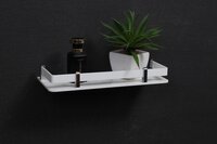 Homfa Acrylic Wall Shelf - 15x5 Inch, White Rectangular Design | Versatile For Bathroom & Kitchen Storage