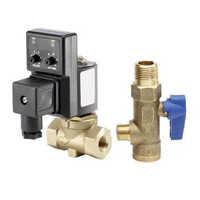 Automatic Drain Valve - Brass/bronze, 1-2 Inch Size, Golden Polished Finish | Semi-automatic Operation, Ideal For Industrial Air Media