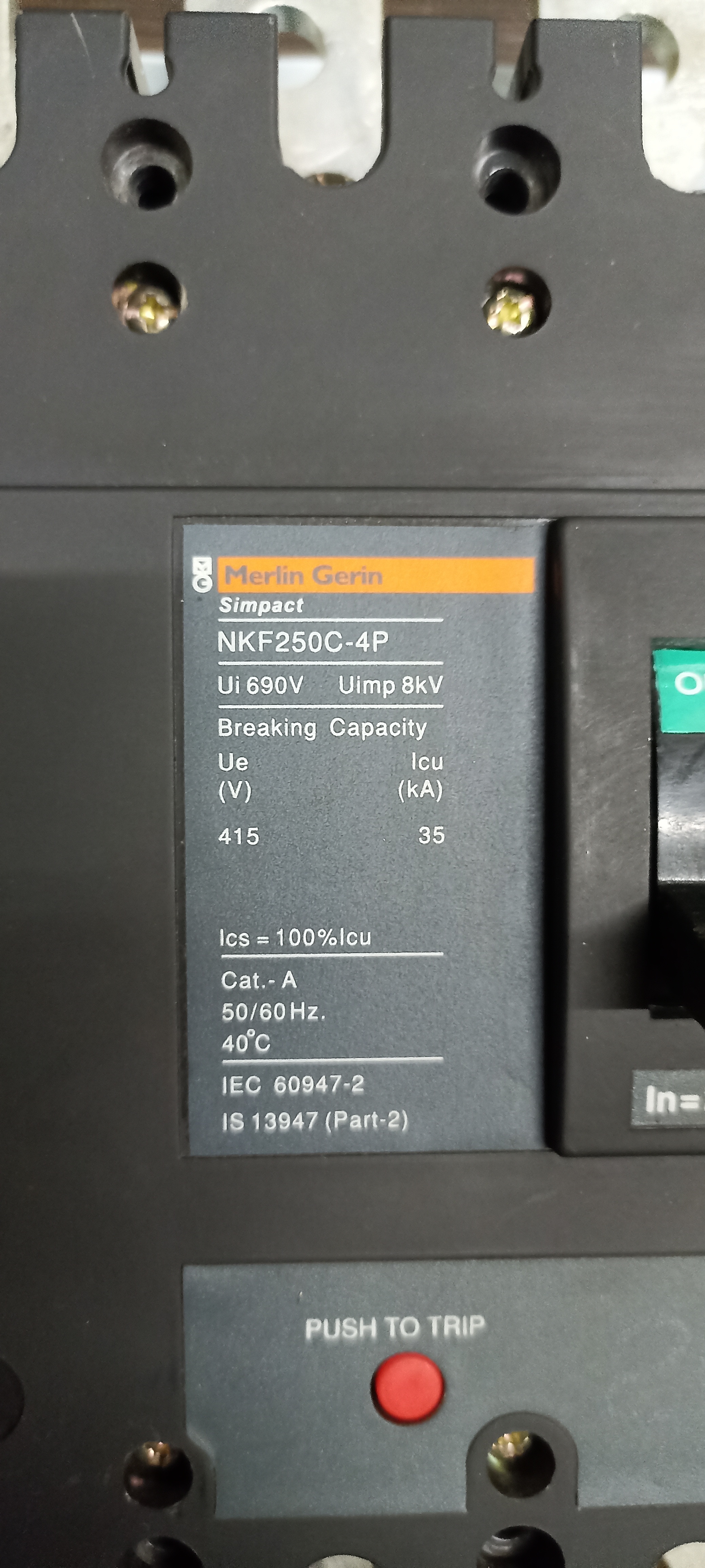 MERLIN GERIN 200A 4P MCCB