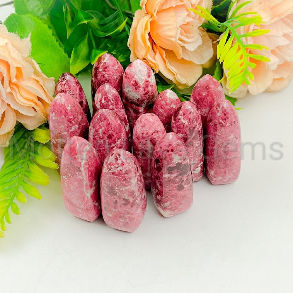 Natural Gemstone Flames Obelisk Thulite Crystal Towers