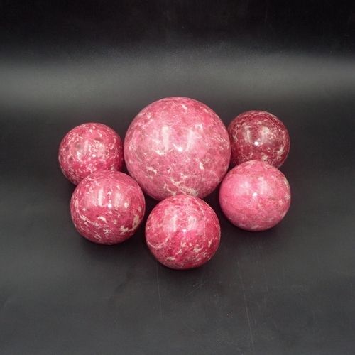 Natural Gemstone Thulite Sphere Healing Crystal Balls