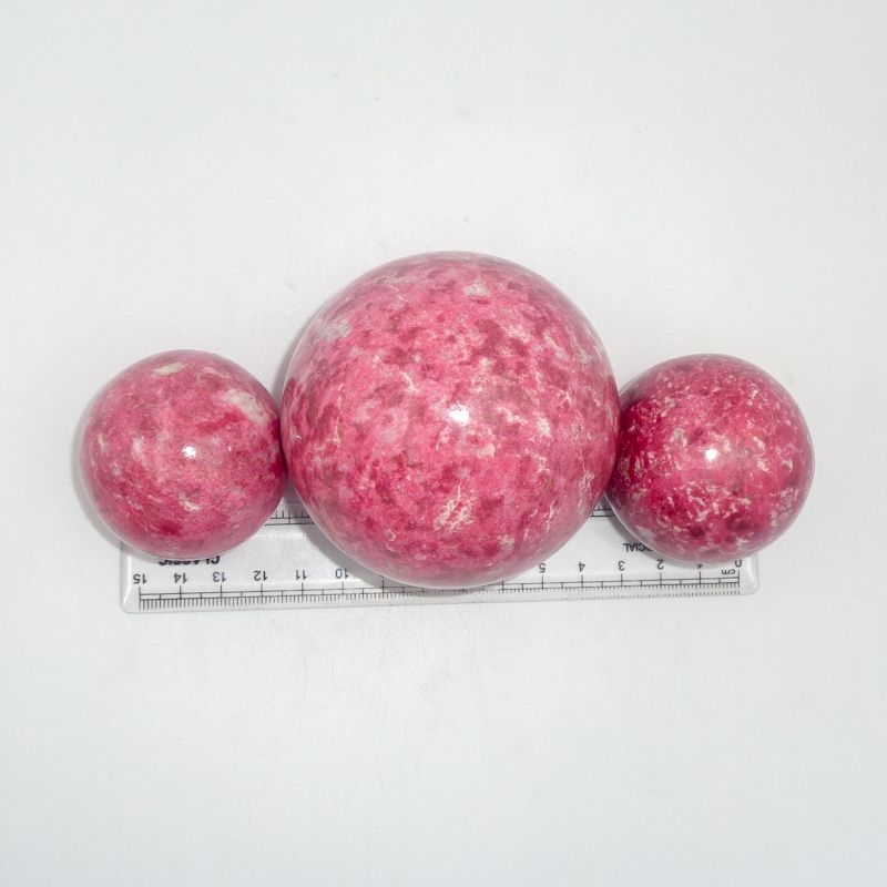 Natural Gemstone Thulite Sphere Healing Crystal Balls