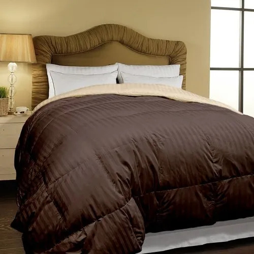 Micro Stripe Dyed Brown Bed Comforter