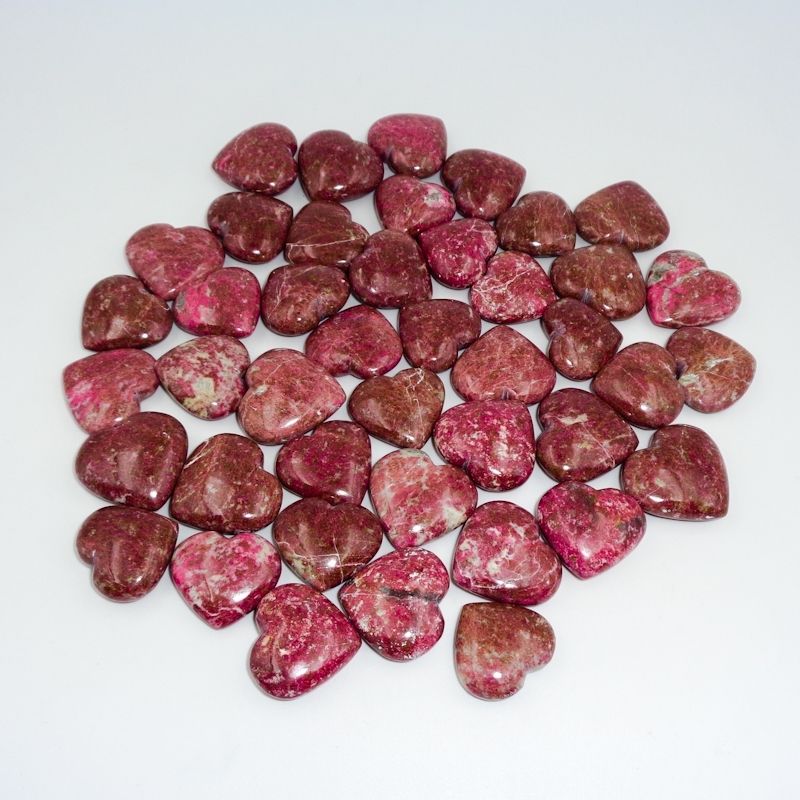 Natural Gemstone Heart Thulite Crystal Hearts