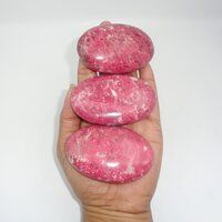 Natural Gemstone Palm Stone Thulite Crystal Worry Stone