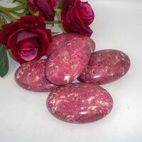 Natural Gemstone Palm Stone Thulite Crystal Worry Stone