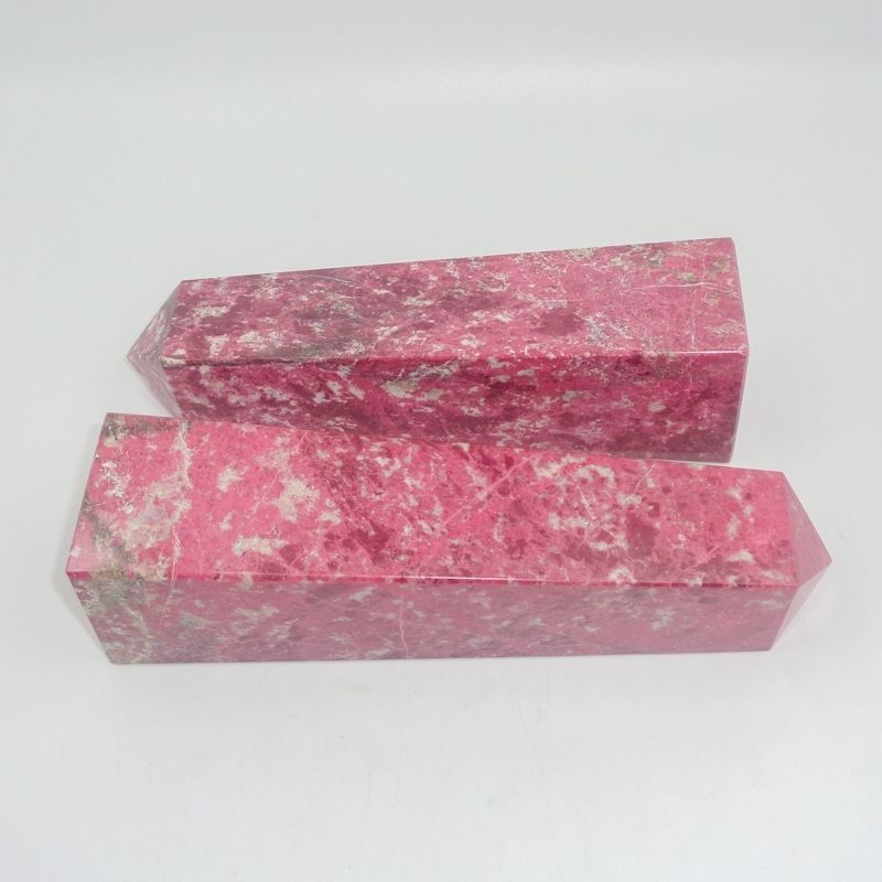 Natural Gemstone Point Obelisk Thulite Crystals Towers