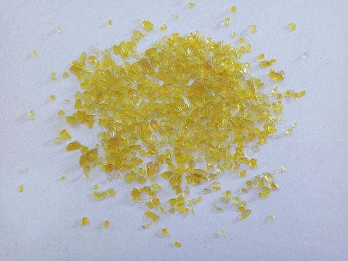Yellow color transparent glass cullet beads premium tiles and terrazzo flooring used