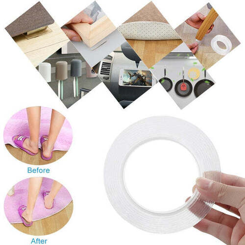 Transparent / Clear 3 Meter Double Sided Adhesive Silicon Grip Gel Tape (1679)