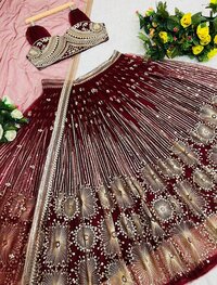 Women Soft Butter Fly Net With Heavy 5mm Siqwans Embroidery Work