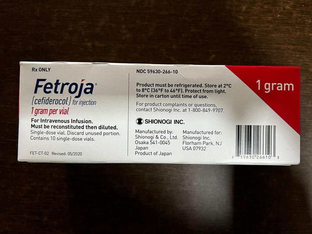 Fetroja cefiderocol for injection