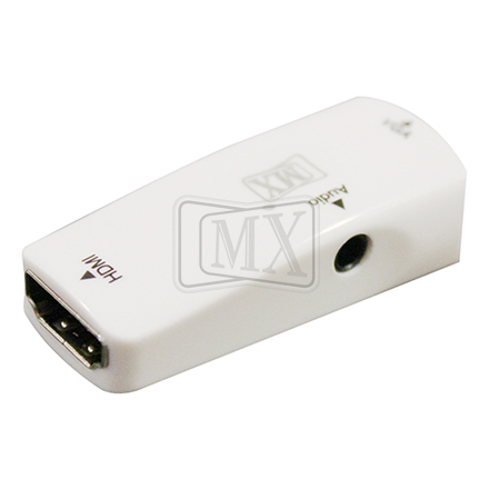 MX HDMI FEMALE TO VGA + EP STEREO FEMALE CONVERTER WITH AUDIO 3.5MM CORD