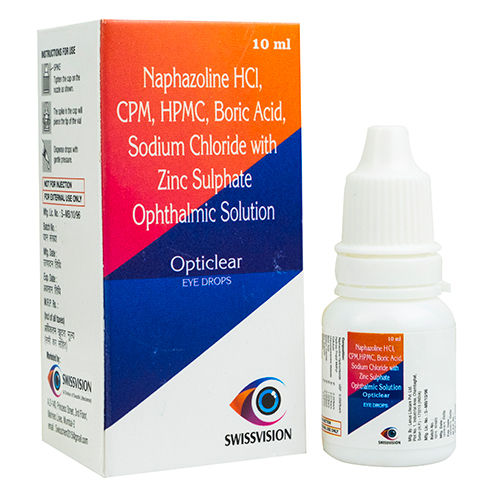 10 ML Naphazoline HCl CPM HPMC Boric Acid Sodium Chloride With Zinc Sulphate Ophthalmic Solution