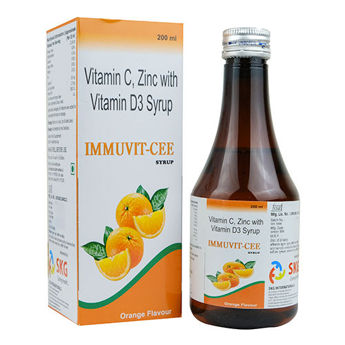 200 Ml Vitamin C Zinc With Vitamin D3 Syrup General Medicines