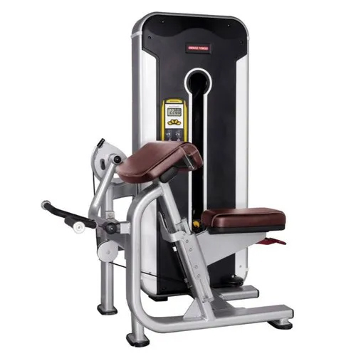 Biceps Curl Machine - Commercial Grade, Adjustable Red Seat | Manual Operation, 1-Year Warranty