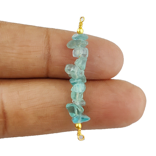 Apatite Gemstone Raw Bead Bar Chips Sterling Silver Pendant