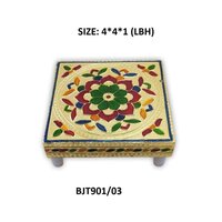 Multipurpose Traditional Decorative Design Wooden Chowki/Bajot (2122)