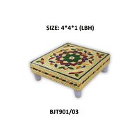 Multipurpose Traditional Decorative Design Wooden Chowki/Bajot (2122)
