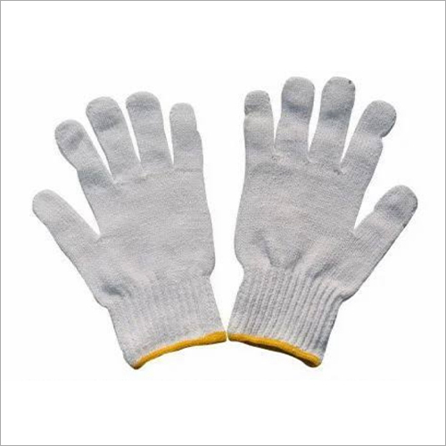 Knitted Gray Cotton Safety Gloves