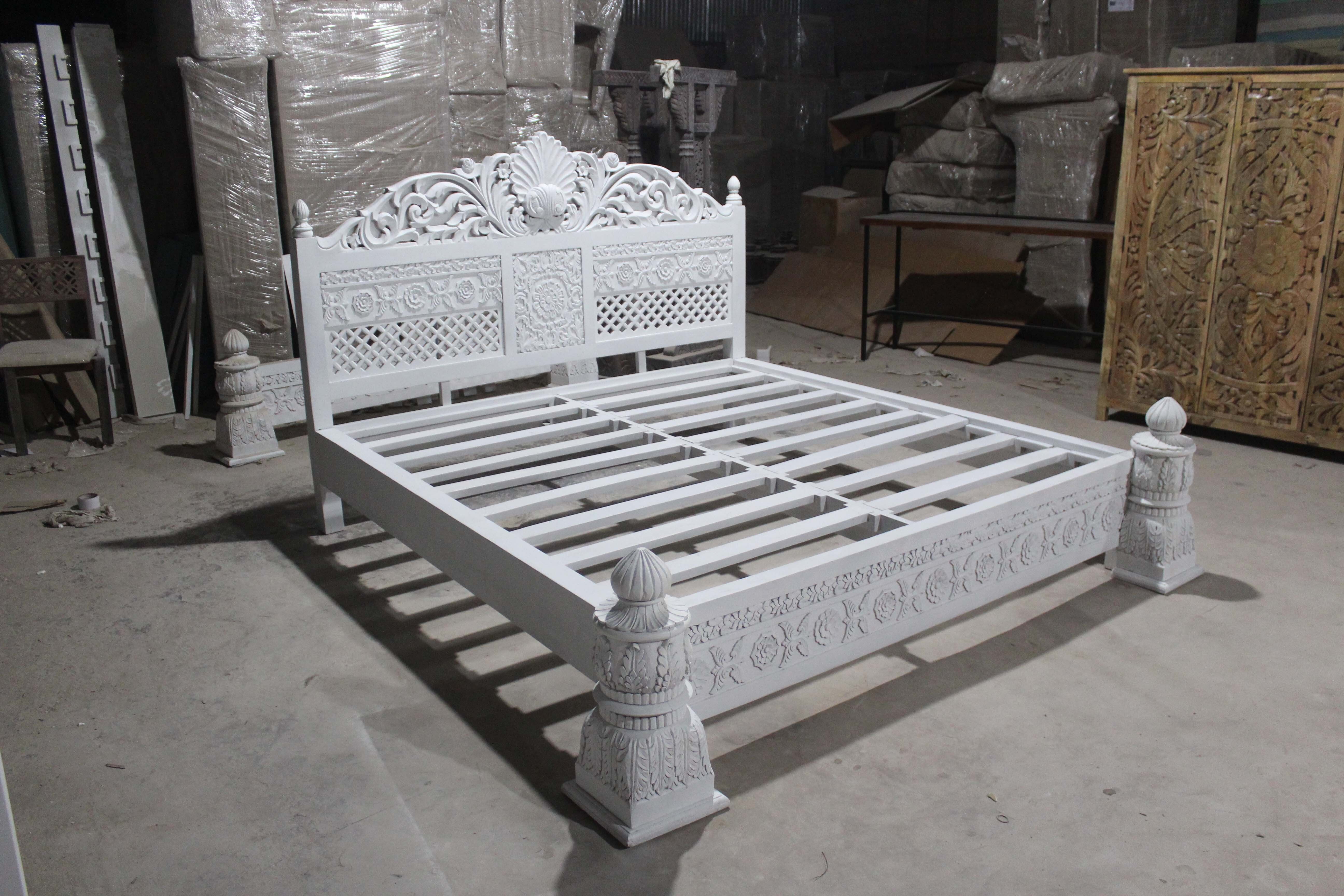 Carved Indian Furniture Bed