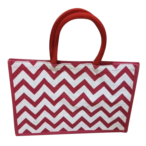 Maroon Jute Shopping Bag