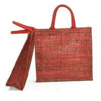 Red Jute Shopping Bags