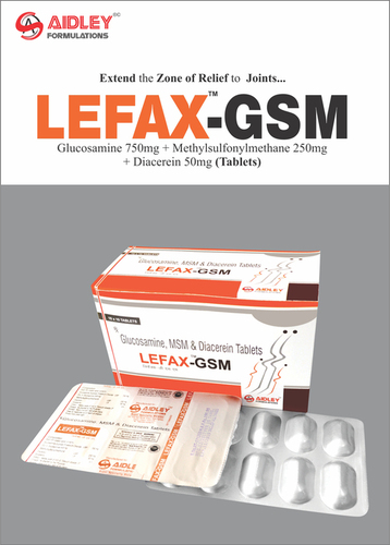 Tablet Glucosamine Sulphate Potassium 750mg + Methly Sulphonyl  Methane 250mg + Diacerein 50 mg